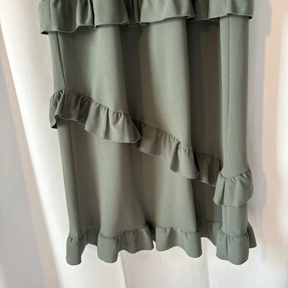 Show Me Your MuMu Green Asymmetrical Ruffle Sundress - Picture 12 of 13